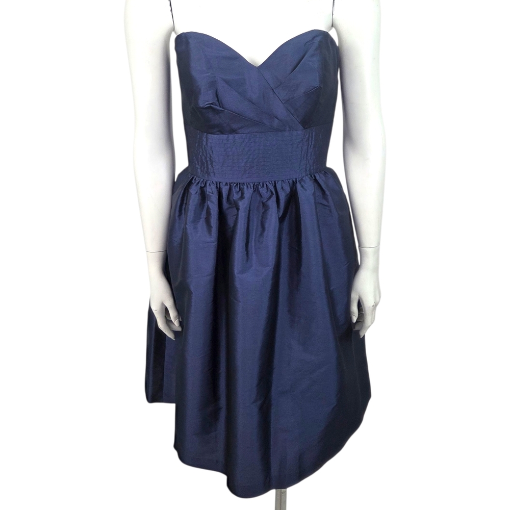 Alfred Sung Strapless Bridesmaid Dress NEW Womens 8 Navy Blue Formal Wedding